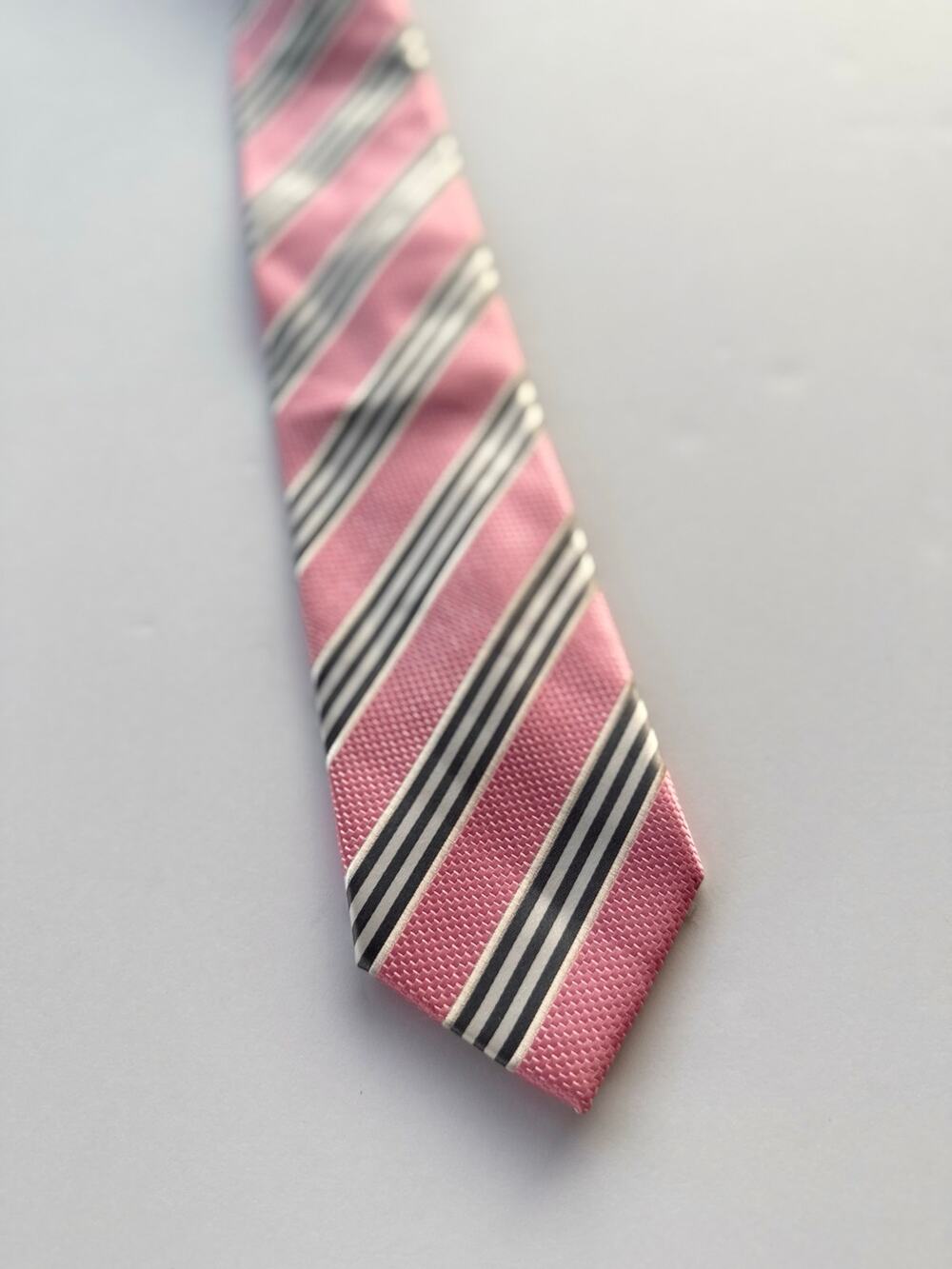 Pink striped necktie by John Sparks